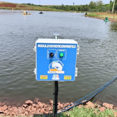 Módulo de monitoramento com aeradores desligados ao fundo